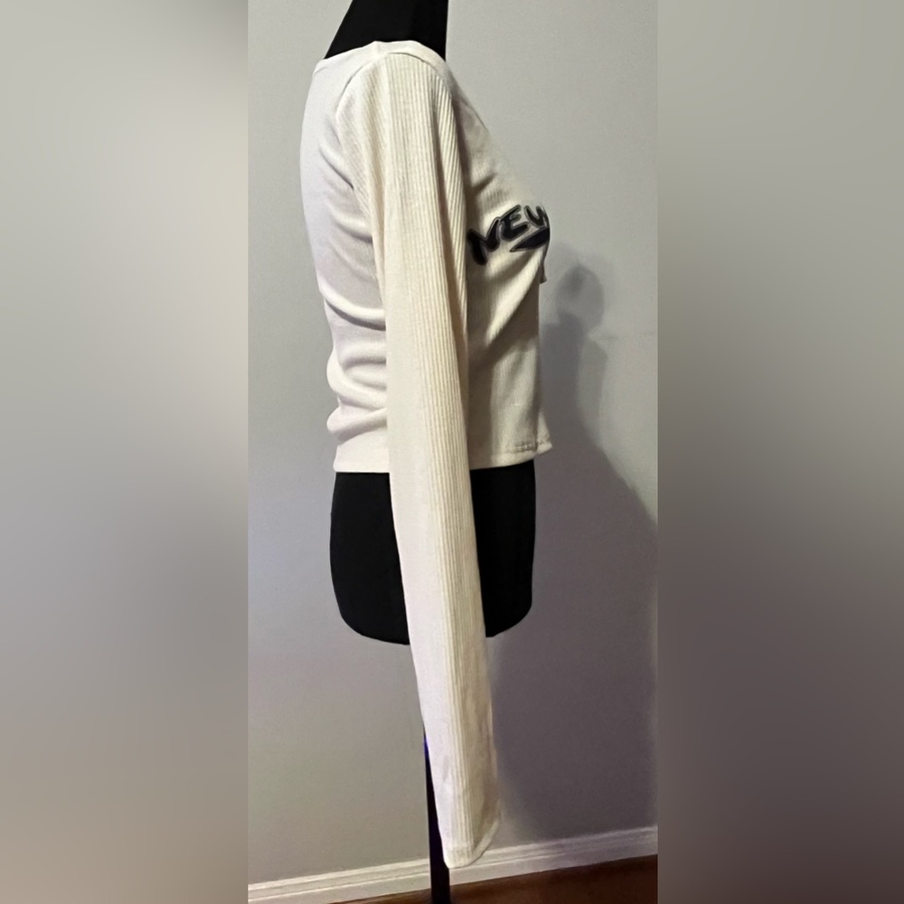 NWOT Ribbed Cream Top - S - Picture 7 of 14